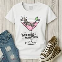 Weenies And Martini Weenie Dog Lover Women's T-Shirt thumb 3
