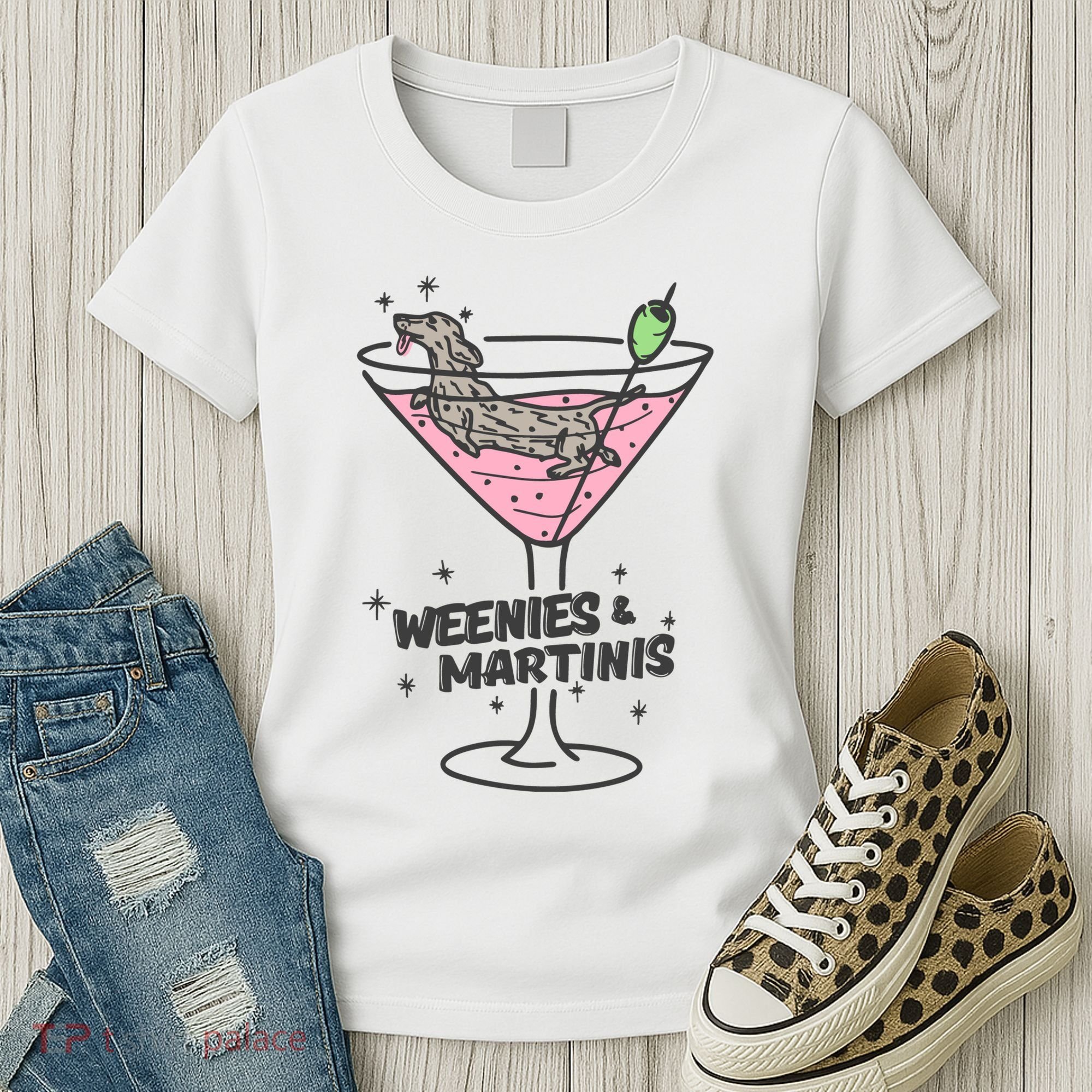 Weenies And Martini Weenie Dog Lover Women's T-Shirt