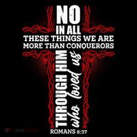 We Are More Than Conquerors Romans 8:37 Button thumb 1