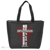 We Are More Than Conquerors Romans 8:37 Tote Bag thumb 0