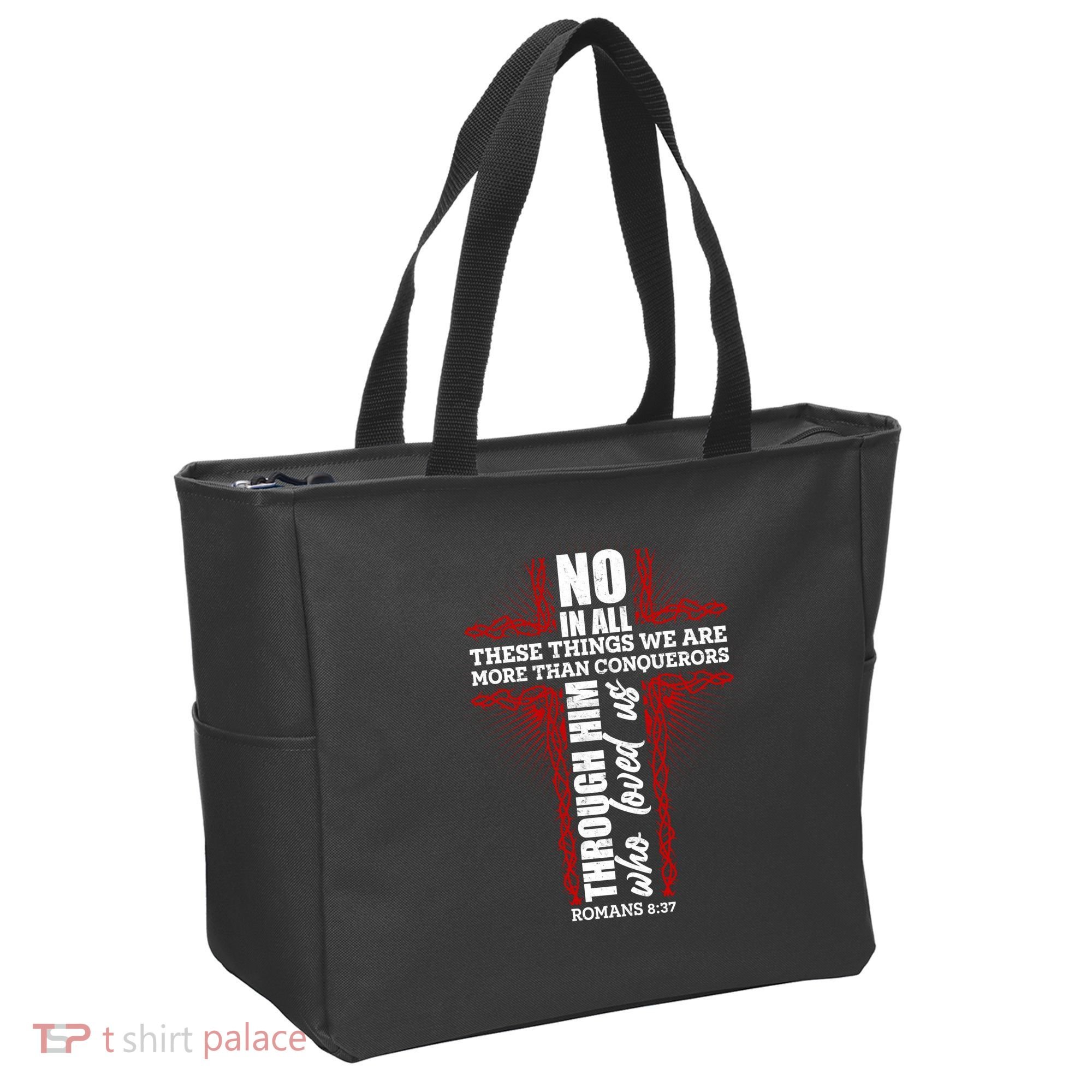 We Are More Than Conquerors Romans 8:37 Tote Bag