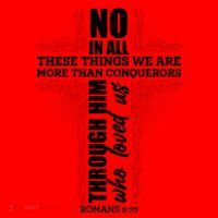 We Are More Than Conquerors Romans 8:37 Santa Hat thumb 1