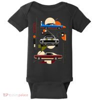 Woodward Ave M1 Classic Cars Art Deco 2026 Baby Bodysuit thumb 0