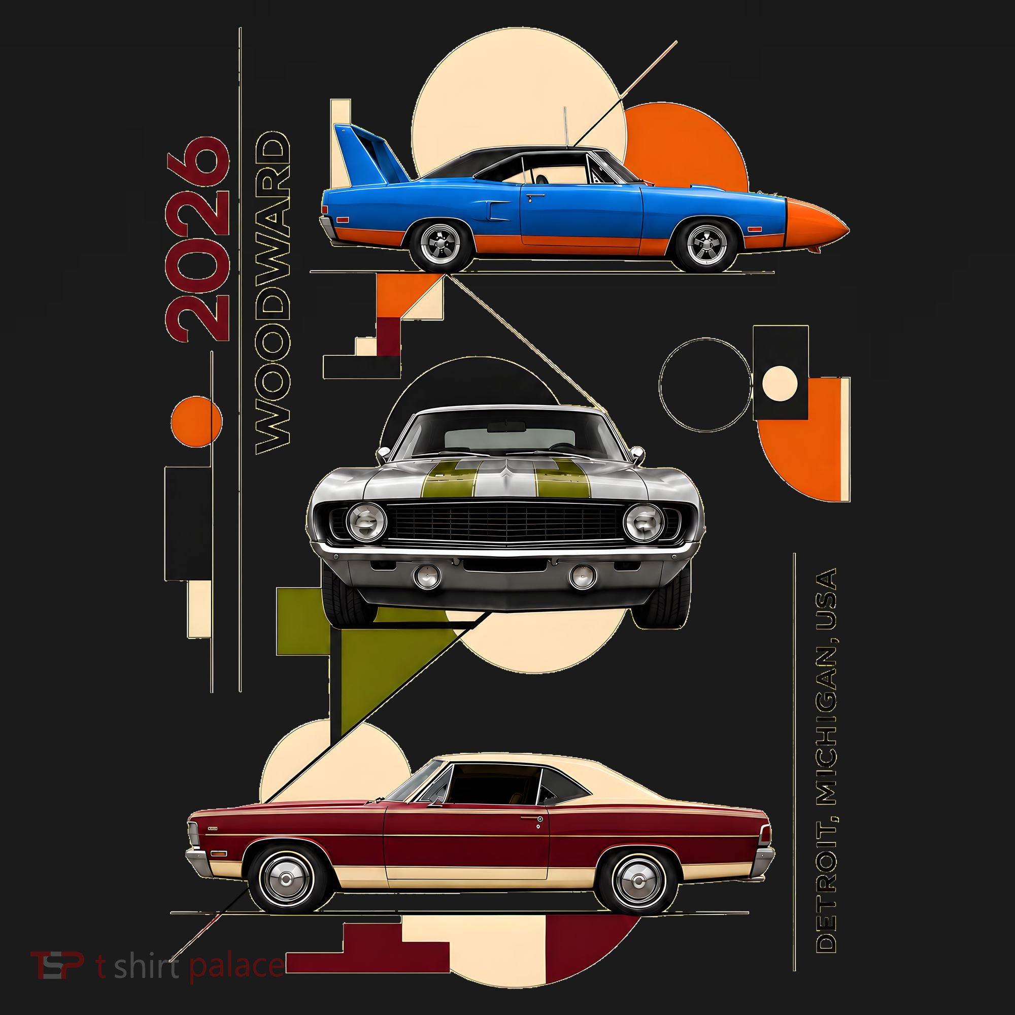 Woodward Ave M1 Classic Cars Art Deco 2026 Toddler Hoodie