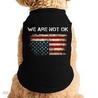 We Are Not Ok Usa Flag Upside Down Doggie Tank thumb 0