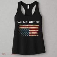 We Are Not Ok Usa Flag Upside Down Women's Tank Top thumb 3