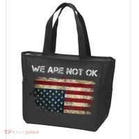 We Are Not Ok Usa Flag Upside Down Tote Bag thumb 3