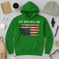 We Are Not Ok Usa Flag Upside Down Hoodie thumb 3