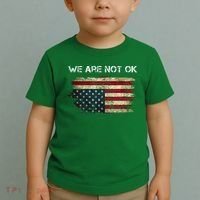 We Are Not Ok Usa Flag Upside Down Toddler T-Shirt thumb 2