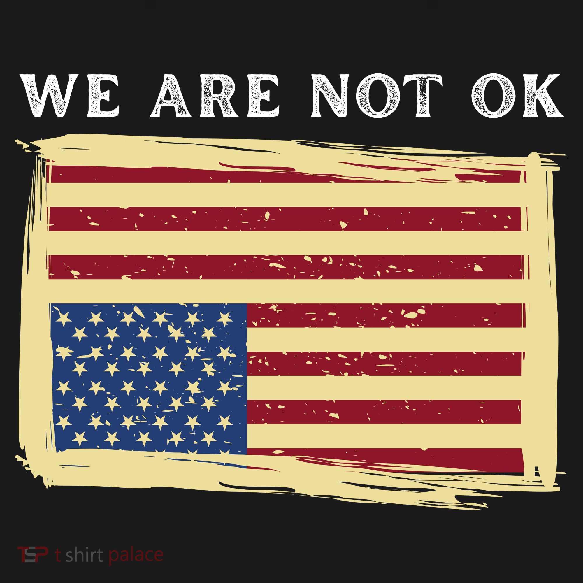 We Are Not Ok Upside Down USA Flag In Distress Ornament