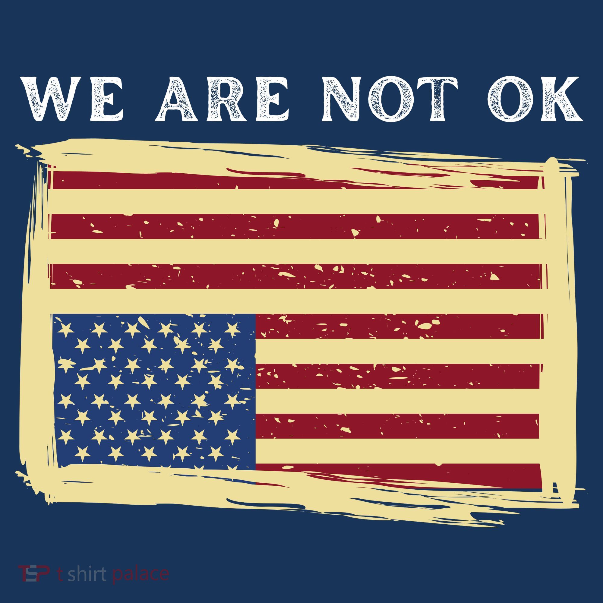 We Are Not Ok Upside Down USA Flag In Distress Doggie Tank