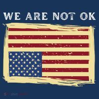 We Are Not Ok Upside Down USA Flag In Distress Women's Hoodie thumb 2