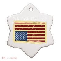 We Are Not Ok Upside Down USA Flag In Distress Ceramic Ornament thumb 0