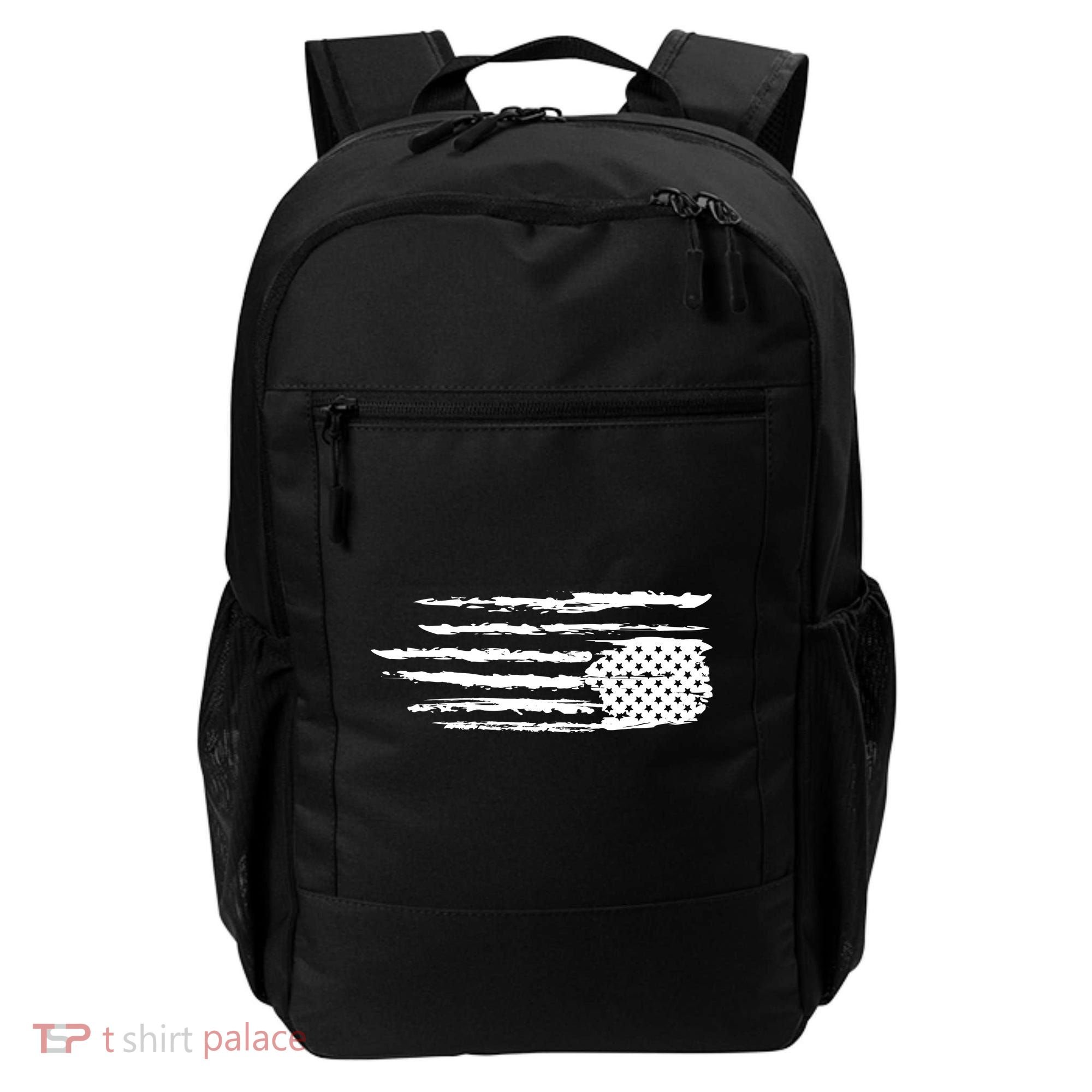 We Are Not Ok Upside Down USA Flag In Distress Backpack