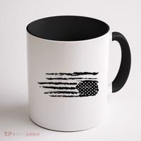 We Are Not Ok Upside Down USA Flag In Distress Coffee Mug thumb 1