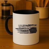 We Are Not Ok Upside Down USA Flag In Distress Coffee Mug thumb 4