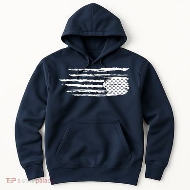 We Are Not Ok Upside Down USA Flag In Distress Hoodie