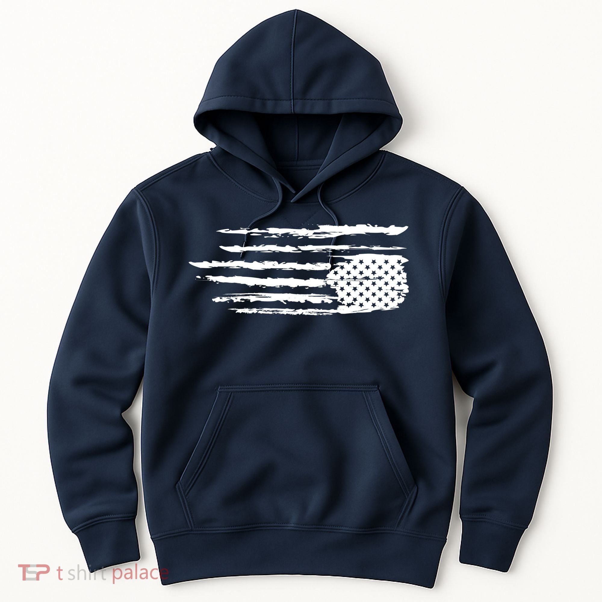 We Are Not Ok Upside Down USA Flag In Distress Hoodie