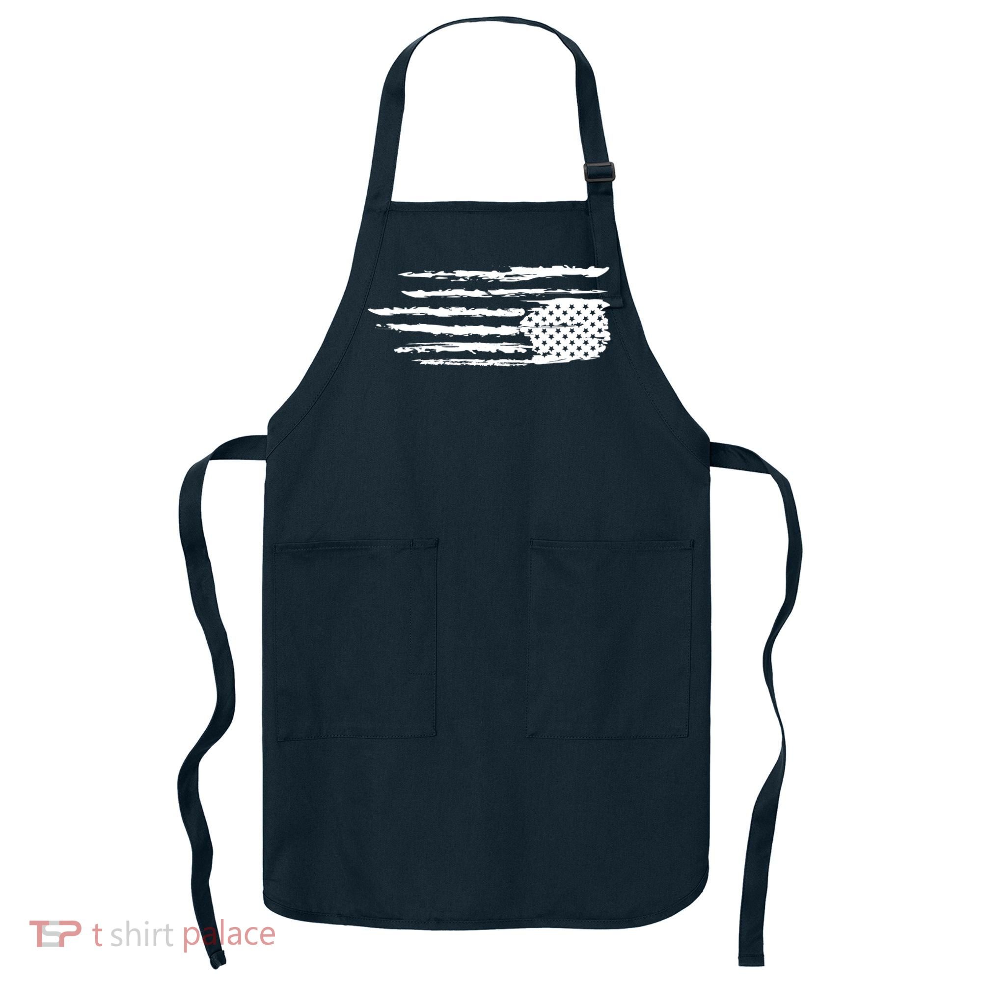 We Are Not Ok Upside Down USA Flag In Distress Apron