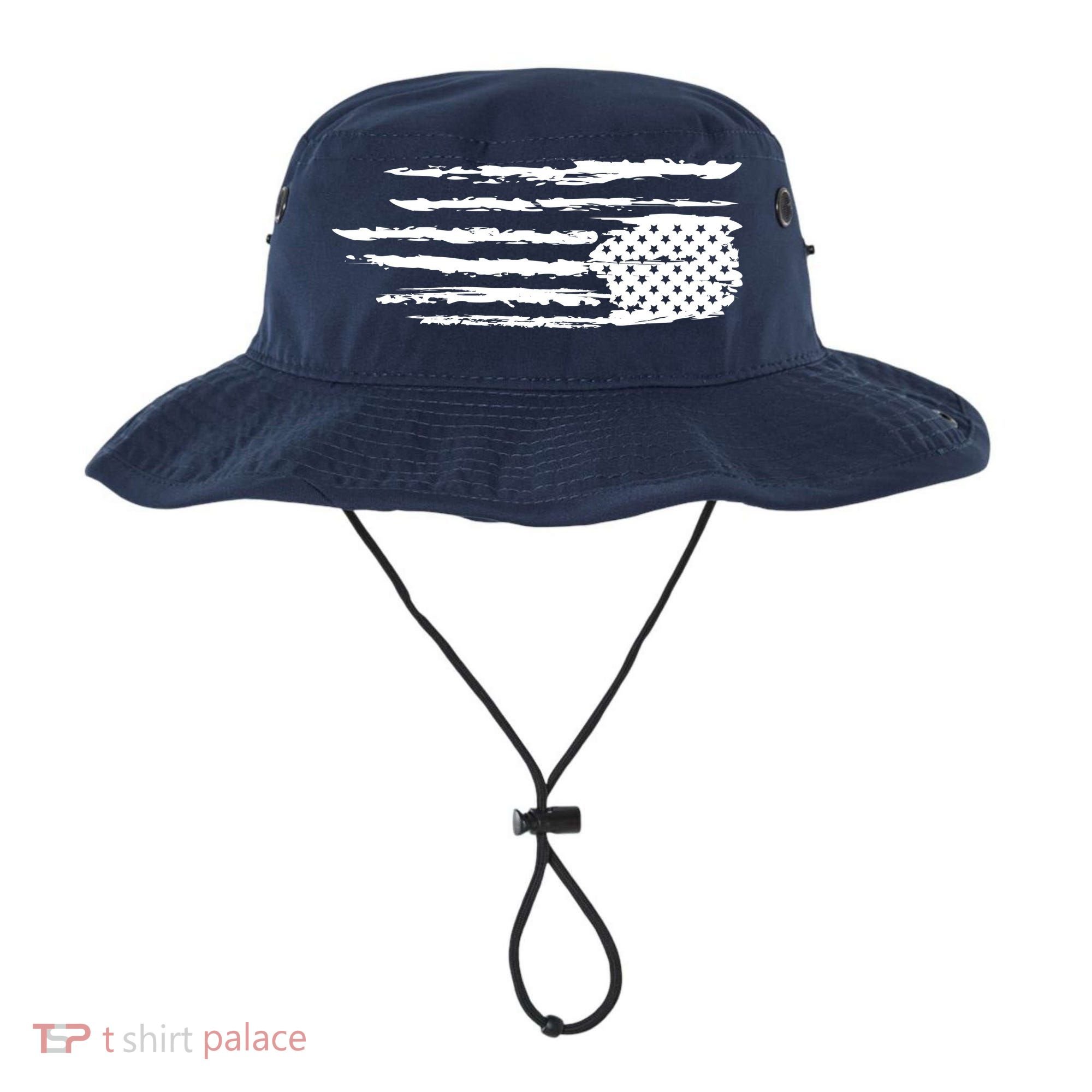 We Are Not Ok Upside Down USA Flag In Distress Bucket Hat
