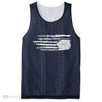 We Are Not Ok Upside Down USA Flag In Distress Mesh Reversible Basketball Jersey Tank thumb 0