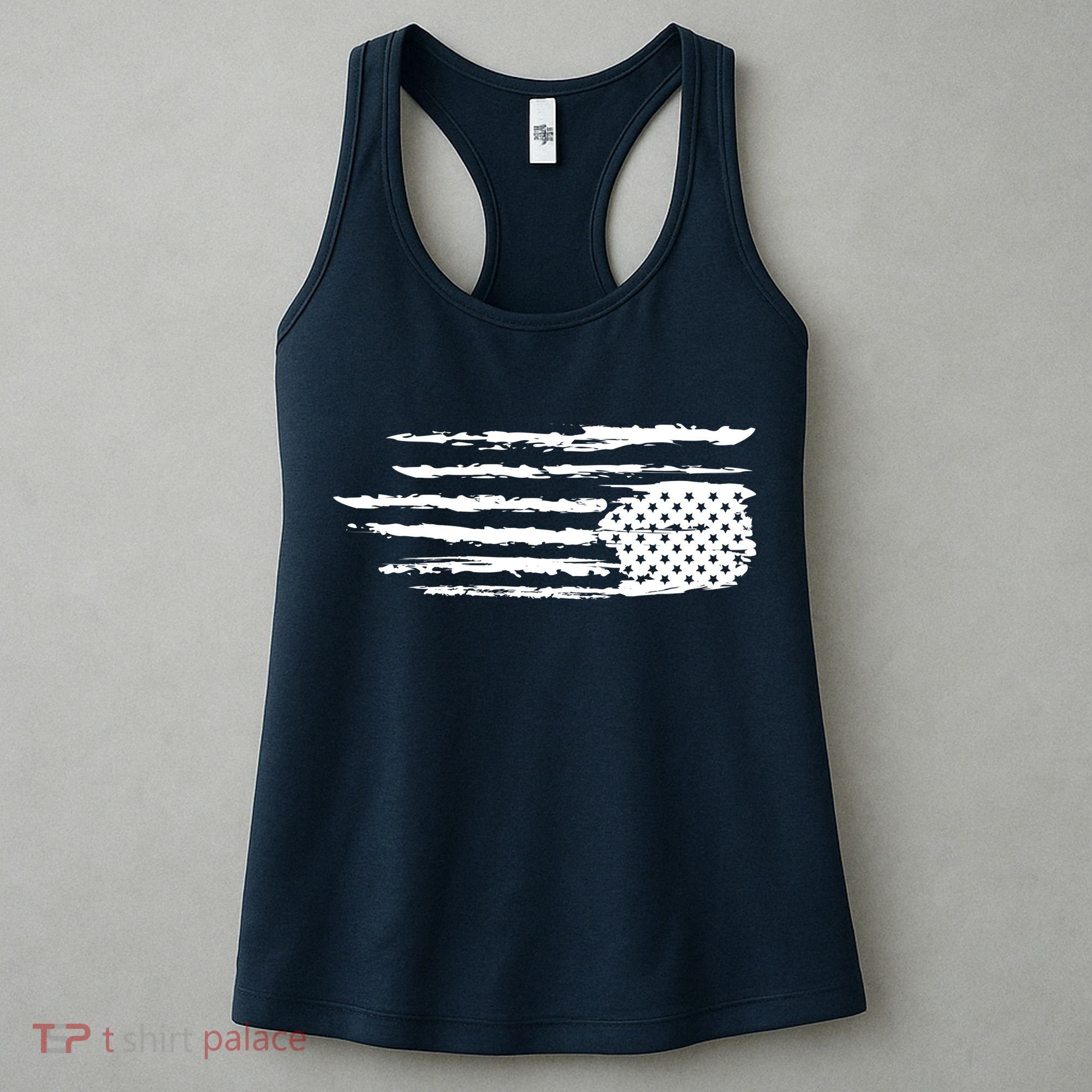 We Are Not Ok Upside Down USA Flag In Distress Women's Tank Top