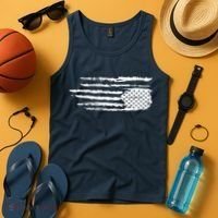 We Are Not Ok Upside Down USA Flag In Distress Tank Top thumb 4