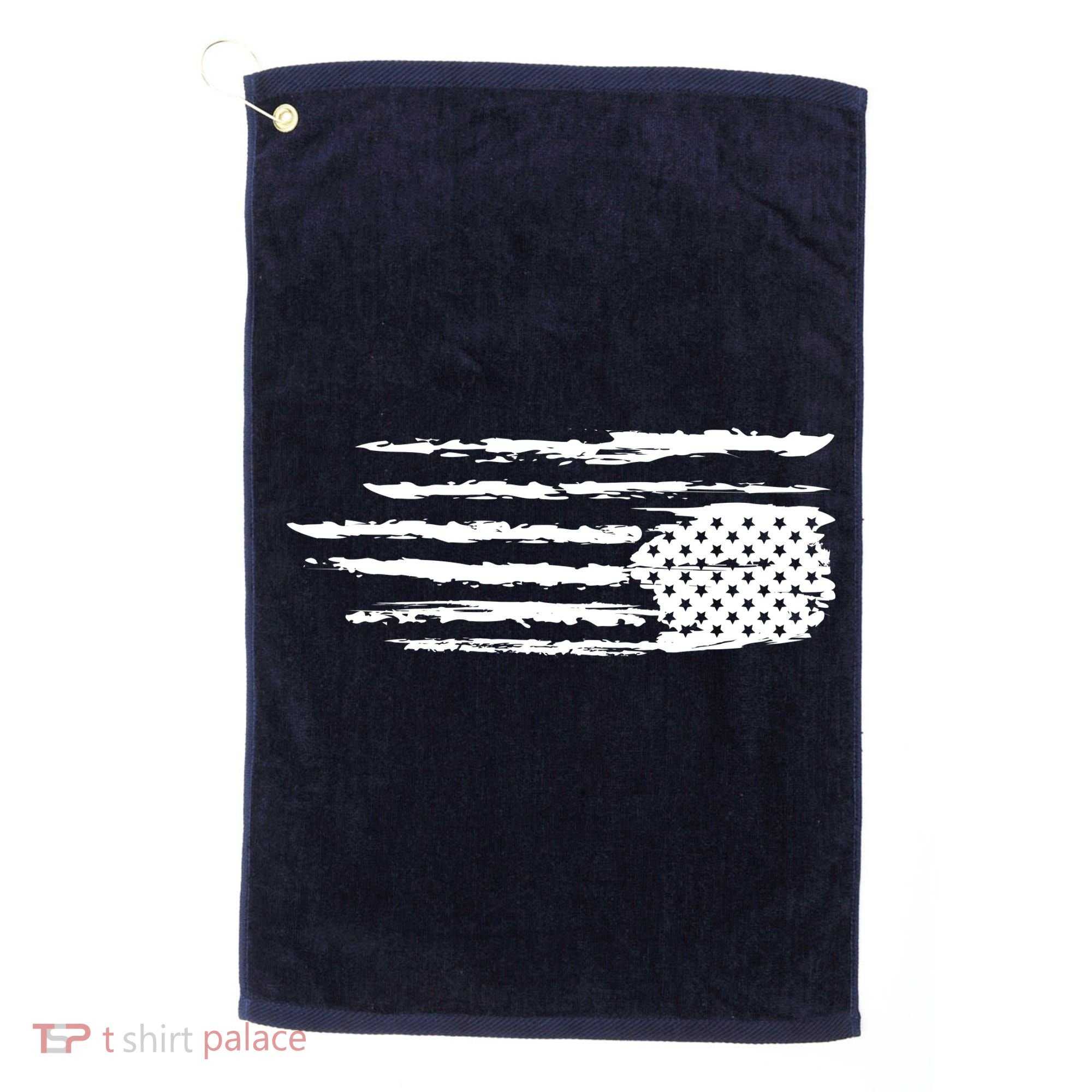 We Are Not Ok Upside Down USA Flag In Distress Golf Towel