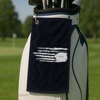 We Are Not Ok Upside Down USA Flag In Distress Golf Towel thumb 2