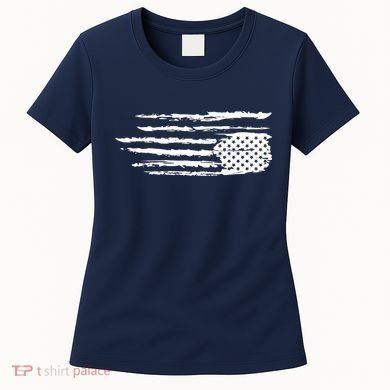 We Are Not Ok Upside Down USA Flag In Distress Women's T-Shirt