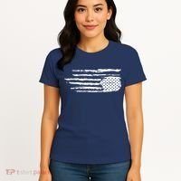 We Are Not Ok Upside Down USA Flag In Distress Women's T-Shirt thumb 4