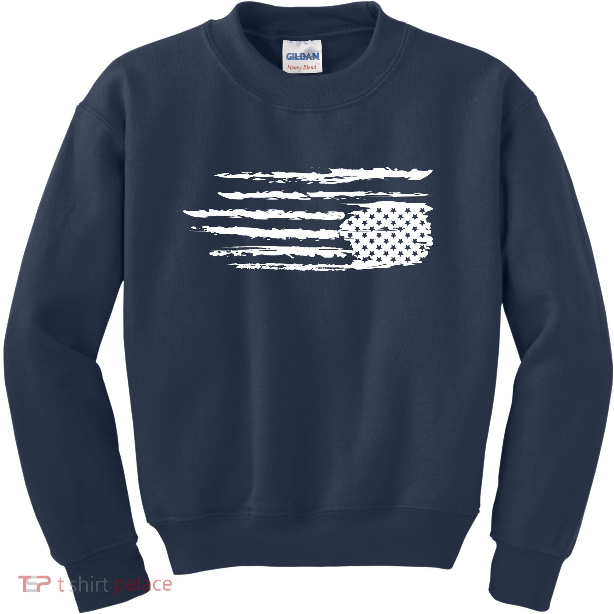 We Are Not Ok Upside Down USA Flag In Distress Kids Sweatshirt