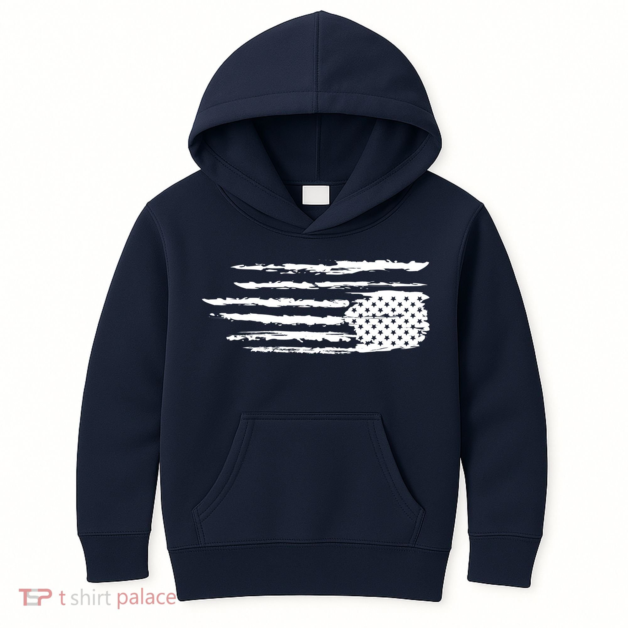 We Are Not Ok Upside Down USA Flag In Distress Kids Hoodie