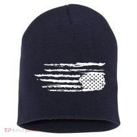We Are Not Ok Upside Down USA Flag In Distress Short Acrylic Beanie thumb 0