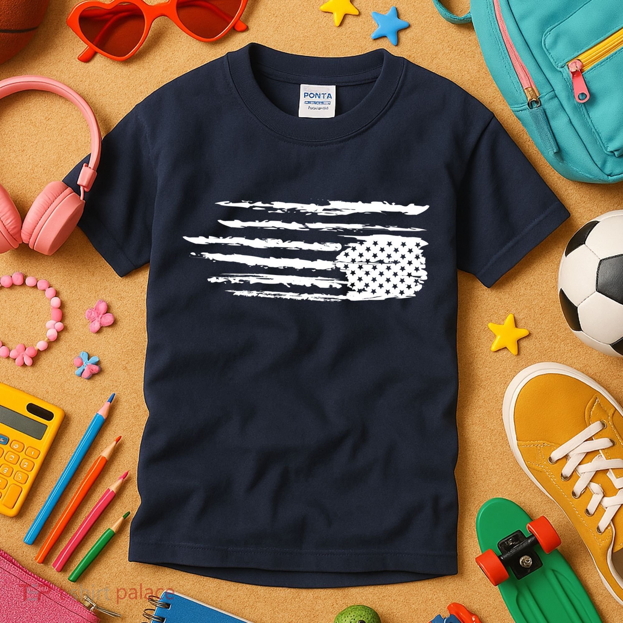 We Are Not Ok Upside Down USA Flag In Distress Kids T-Shirt