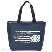 We Are Not Ok Upside Down USA Flag In Distress Tote Bag thumb 0