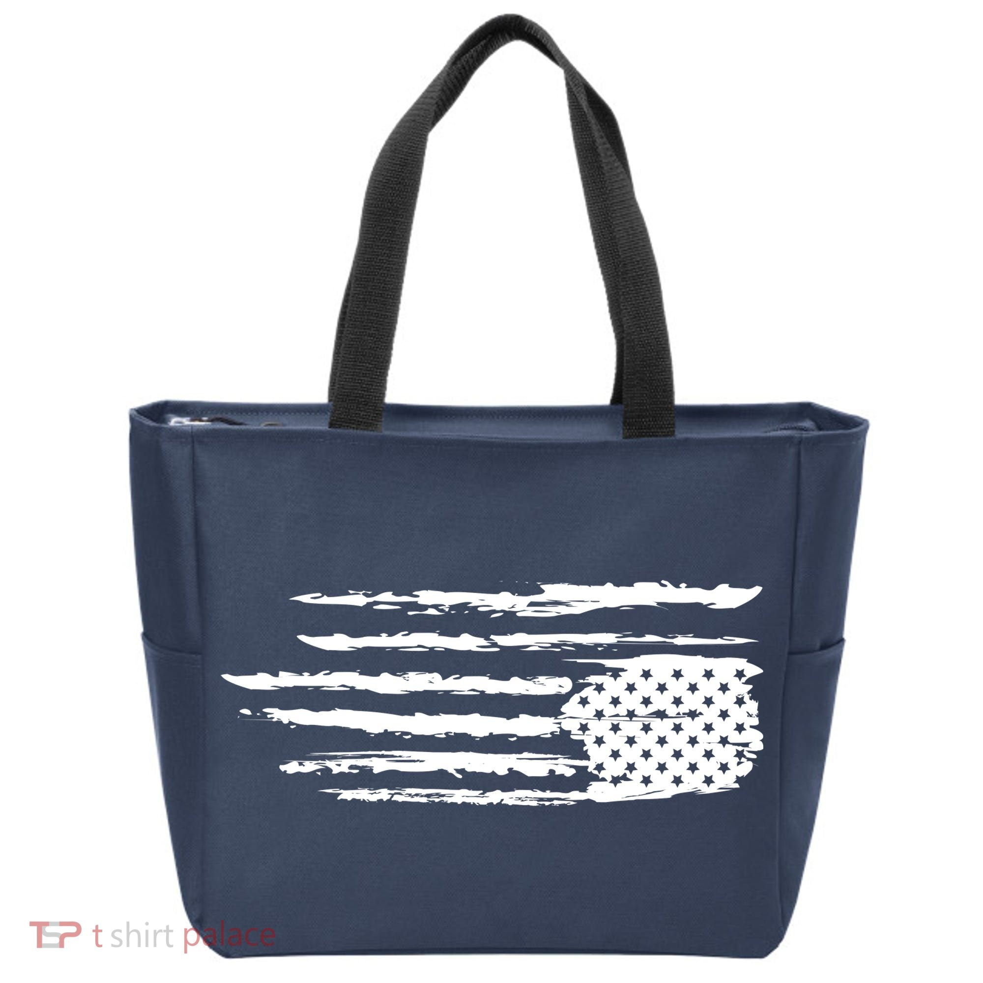 We Are Not Ok Upside Down USA Flag In Distress Tote Bag