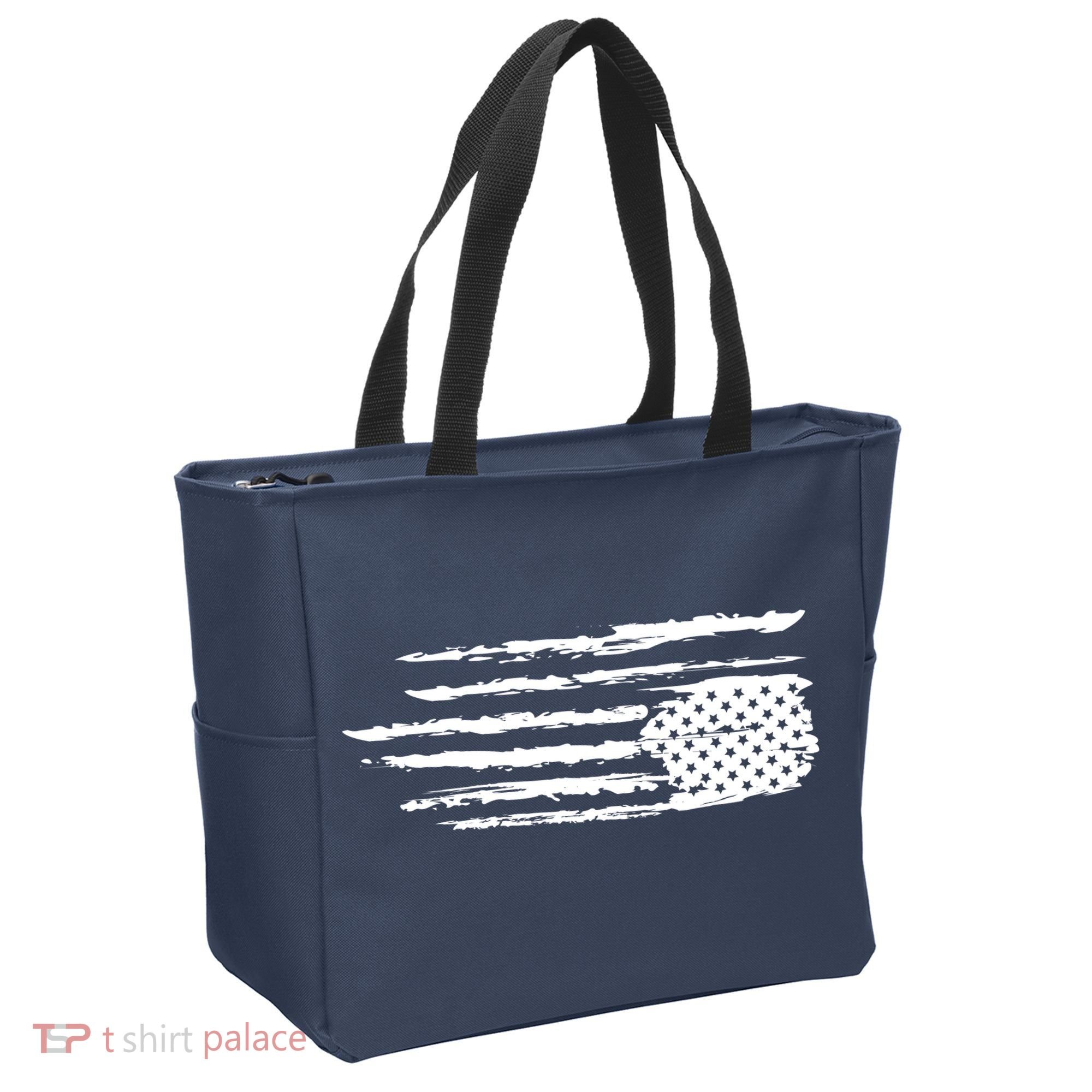 We Are Not Ok Upside Down USA Flag In Distress Tote Bag