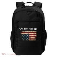 We Are Not Ok Usa Flag Upside Down Backpack thumb 0
