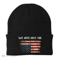 We Are Not Ok Usa Flag Upside Down Beanie thumb 0