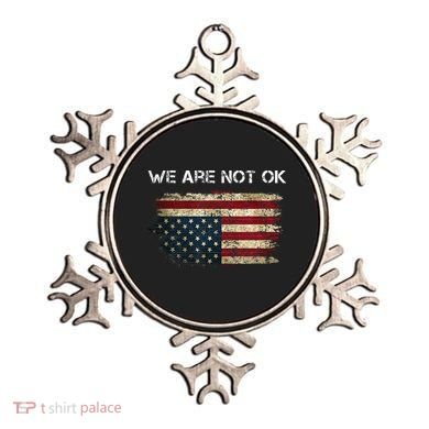 We Are Not Ok Usa Flag Upside Down Ornament