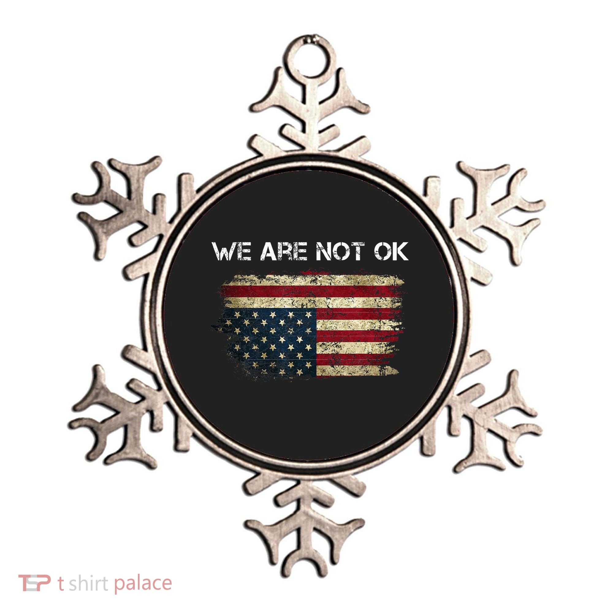 We Are Not Ok Usa Flag Upside Down Ornament