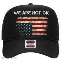 We Are Not Ok Usa Flag Upside Down Hat thumb 0