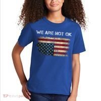 We Are Not Ok Usa Flag Upside Down Kids T-Shirt thumb 2