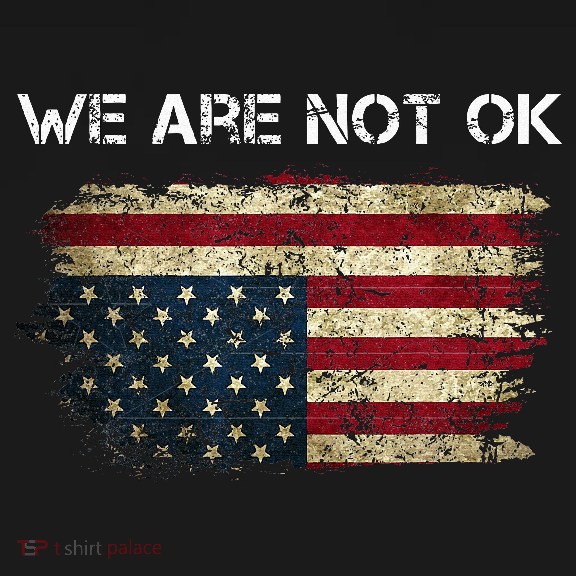 We Are Not Ok Usa Flag Upside Down Women's Hoodie