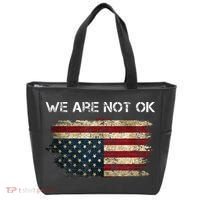 We Are Not Ok Usa Flag Upside Down Tote Bag thumb 0
