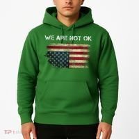 We Are Not Ok Usa Flag Upside Down Hoodie thumb 2