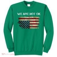 We Are Not Ok Usa Flag Upside Down Sweatshirt thumb 0