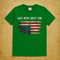 We Are Not Ok Usa Flag Upside Down T-Shirt thumb 5