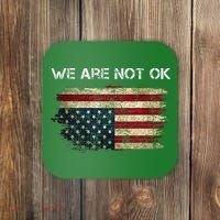 We Are Not Ok Usa Flag Upside Down Coaster thumb 0